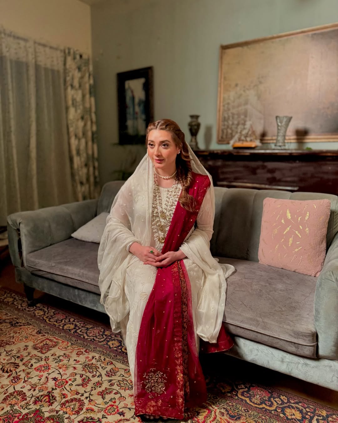 white nikkah dress Momina Iqbal Tauba TV Show White Nikkah Dress