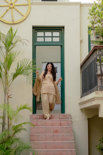 Elara Gold Kurta Shalwar Set
