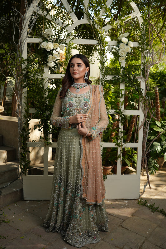 Gul-e-Seher Gray Bridal Lehenga
