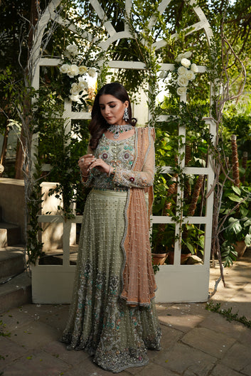 Gul-e-Seher Gray Bridal Lehenga