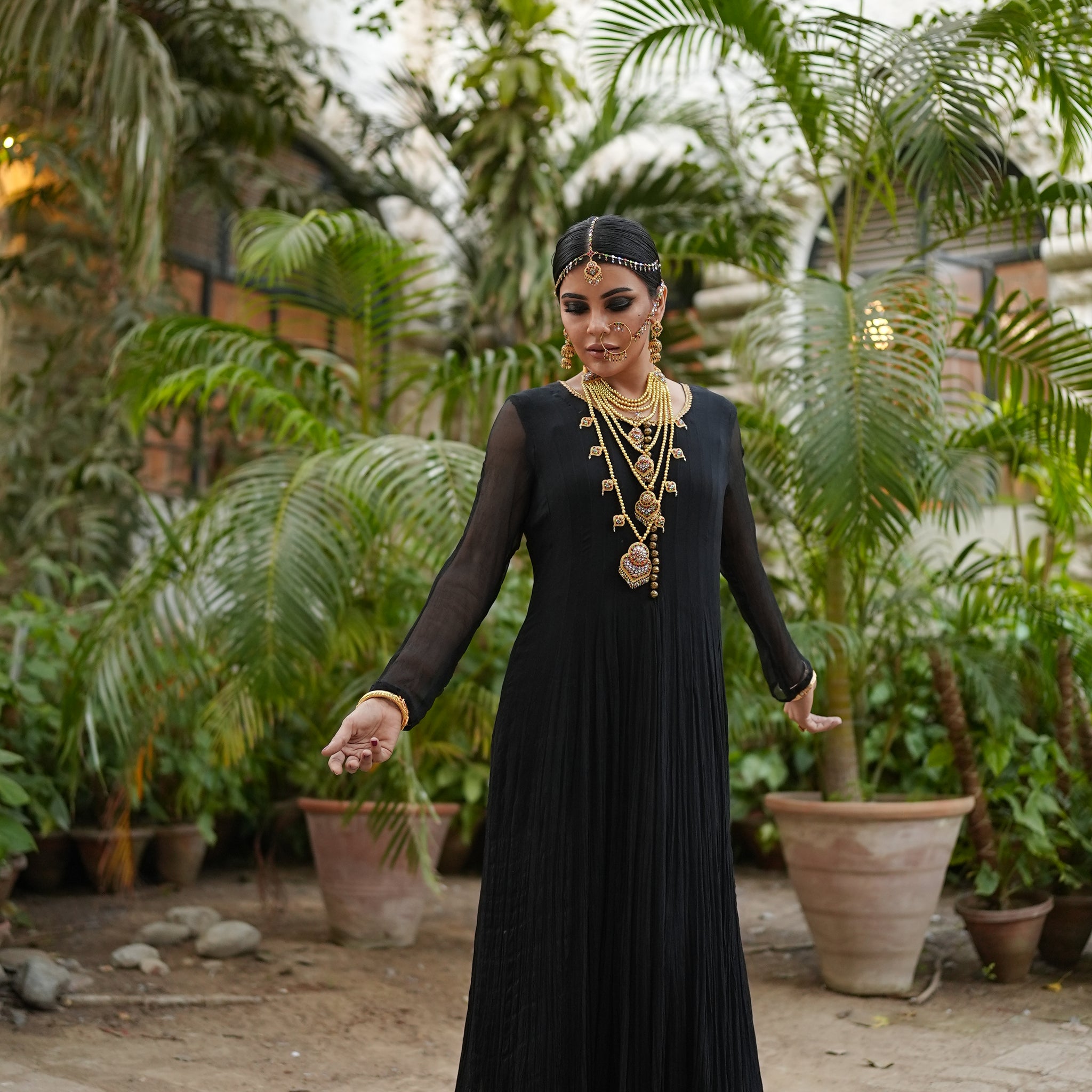 Zarqa Noir Black Festive Dress