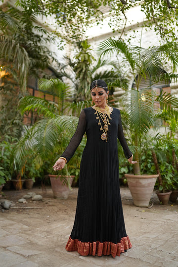 Zarqa Noir Black Festive Dress