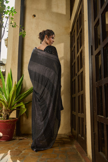 Esra Black Sari