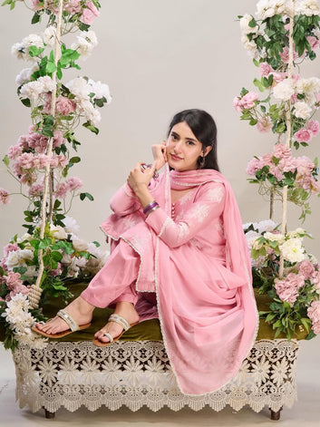 Sahar Hashmi Pink Embroidered Outfit