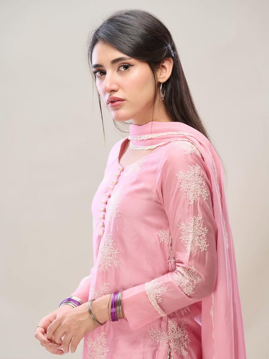 Sahar Hashmi Pink Embroidered Outfit