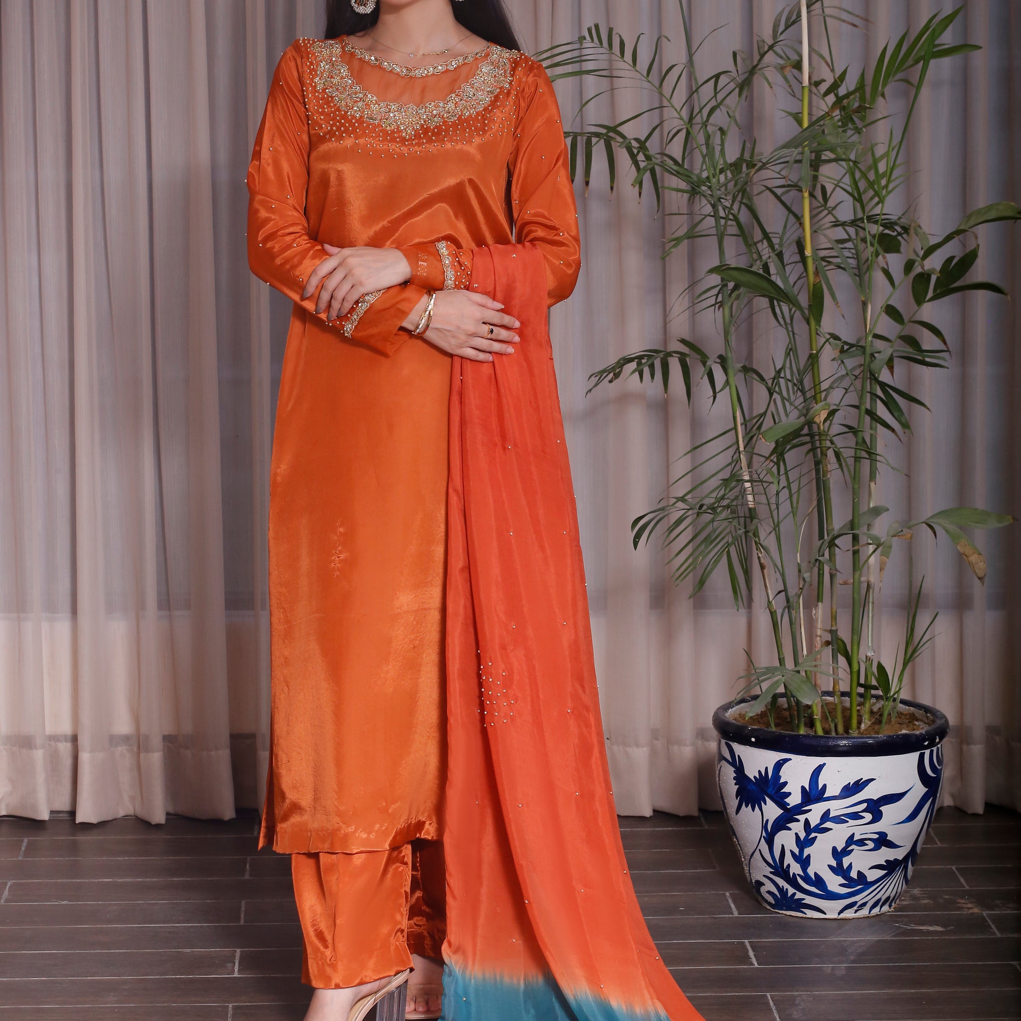 Mahnoor - The Coral Orange Set