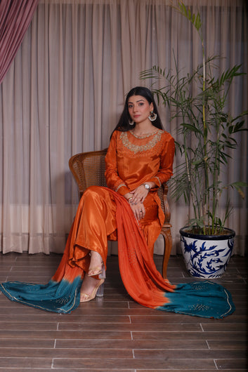 Mahnoor - The Coral Orange Set