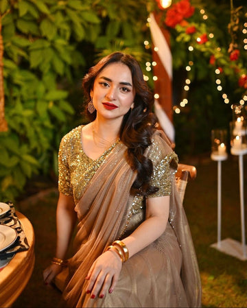 Yumna Zaidi - Champagne Sarree